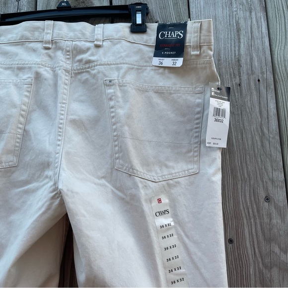 Men’s Chaps casual Chino style 36” x 32” cotton pants. NWT. Five pockets. 👍 - Picture 2 of 4